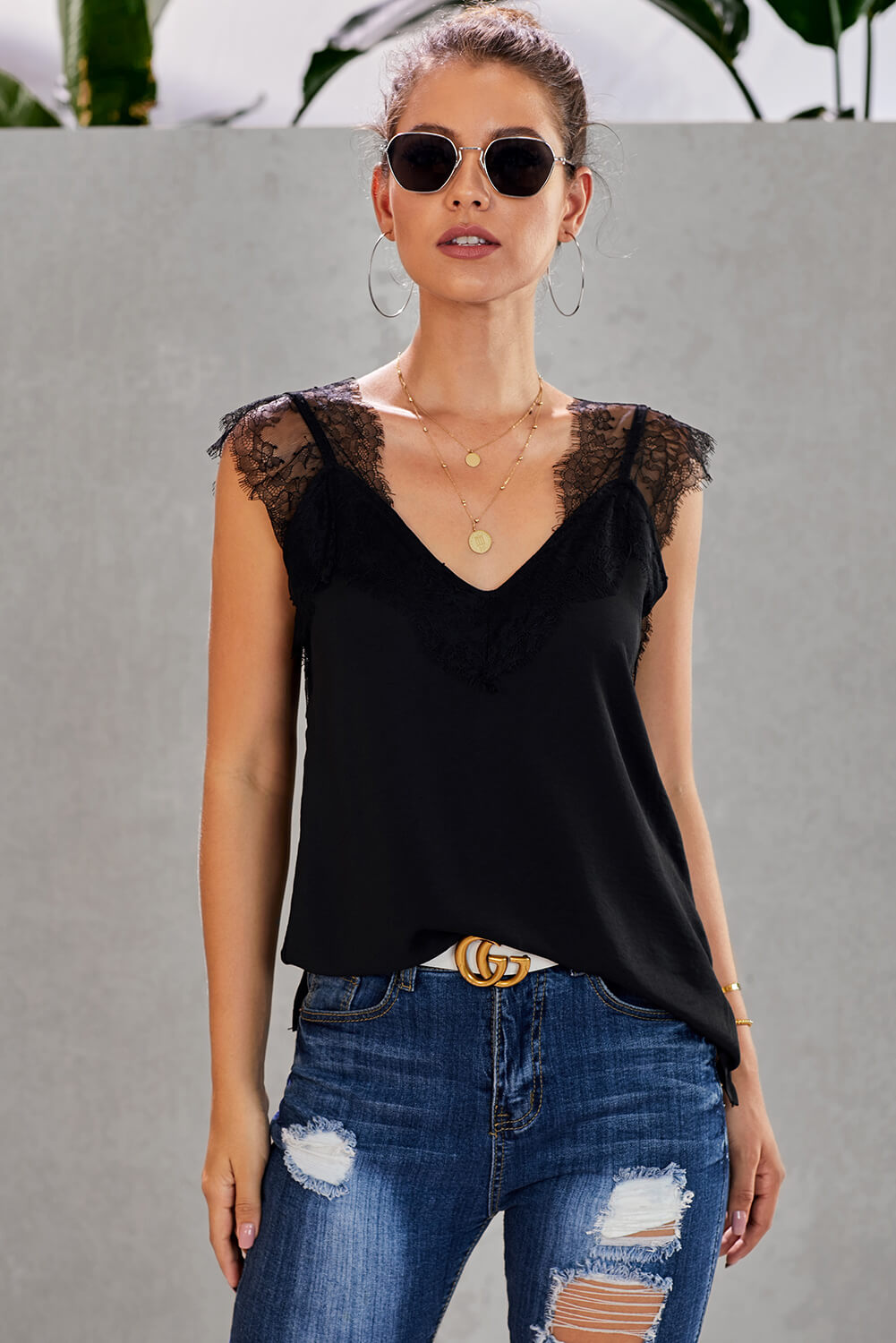 Meselling99 Black One More Night Lace Cami Tank--Free Shipping at meselling99