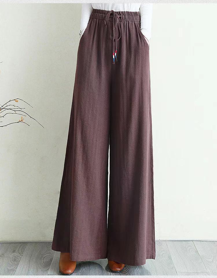 Women Linen Drawstring Summer Casual Pants-Women Bottoms-Free Shipping at meselling99