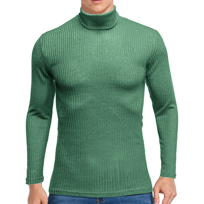 Fall Turtleneck Long Sleeves Knitted Sweaters-Shirts & Tops-Bean Green-S-Free Shipping at meselling99