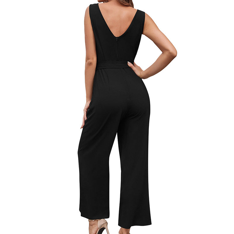 Sexy Cuasual Women Jumpsuits with Belt--Free Shipping at meselling99