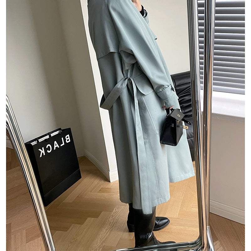 Casual Fashion Women Long Overcoats with Belt-Outerwear-Free Shipping at meselling99