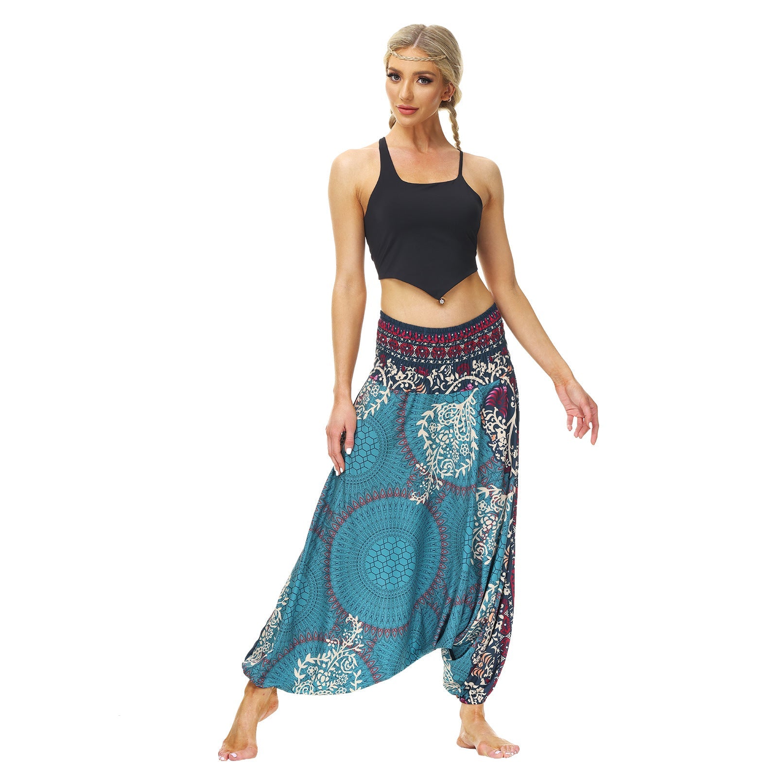 Bohemian Floral Print Casual Yoga Dancing Pants-Pants-YCL095-One Size-Free Shipping at meselling99