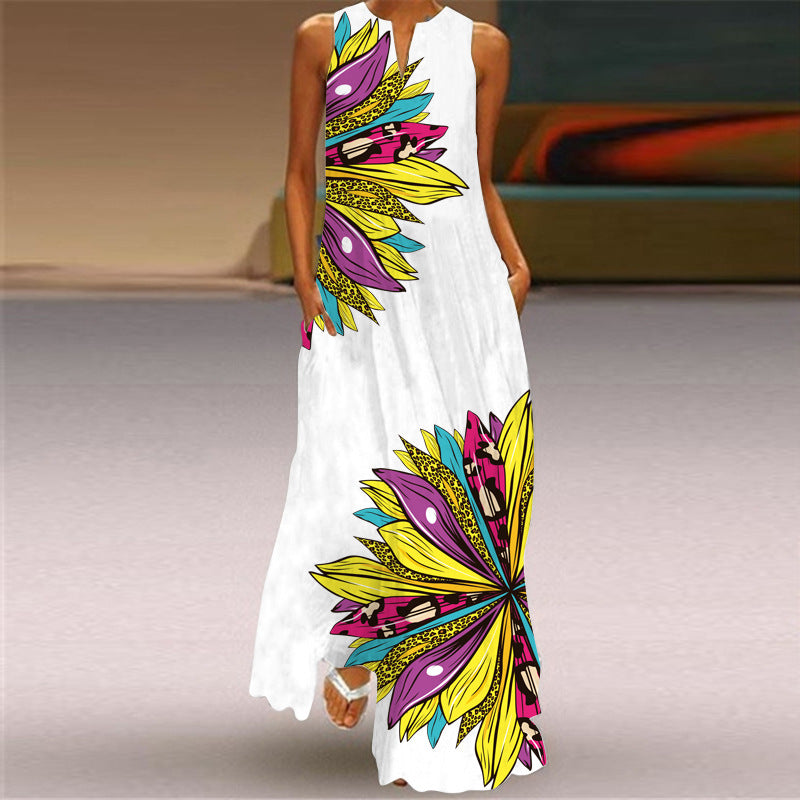 Plus Sizes Women Sleeves Summer Long Dresses-Boho Dresses-VLCQ-160-S-Free Shipping at meselling99
