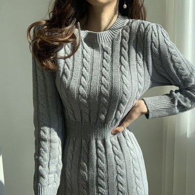 Vintage Designed Knitted Dresses-Dresses-Gray-One Size-Free Shipping at meselling99