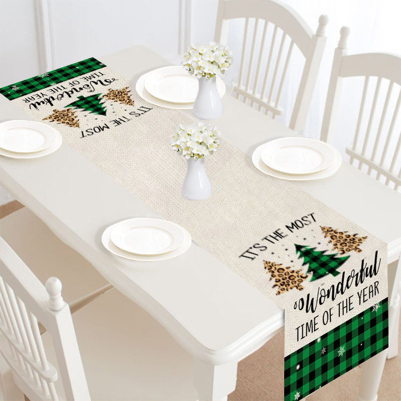 Merry Christmas Linen Table Runner-Table Runners-Style5-Free Shipping at meselling99