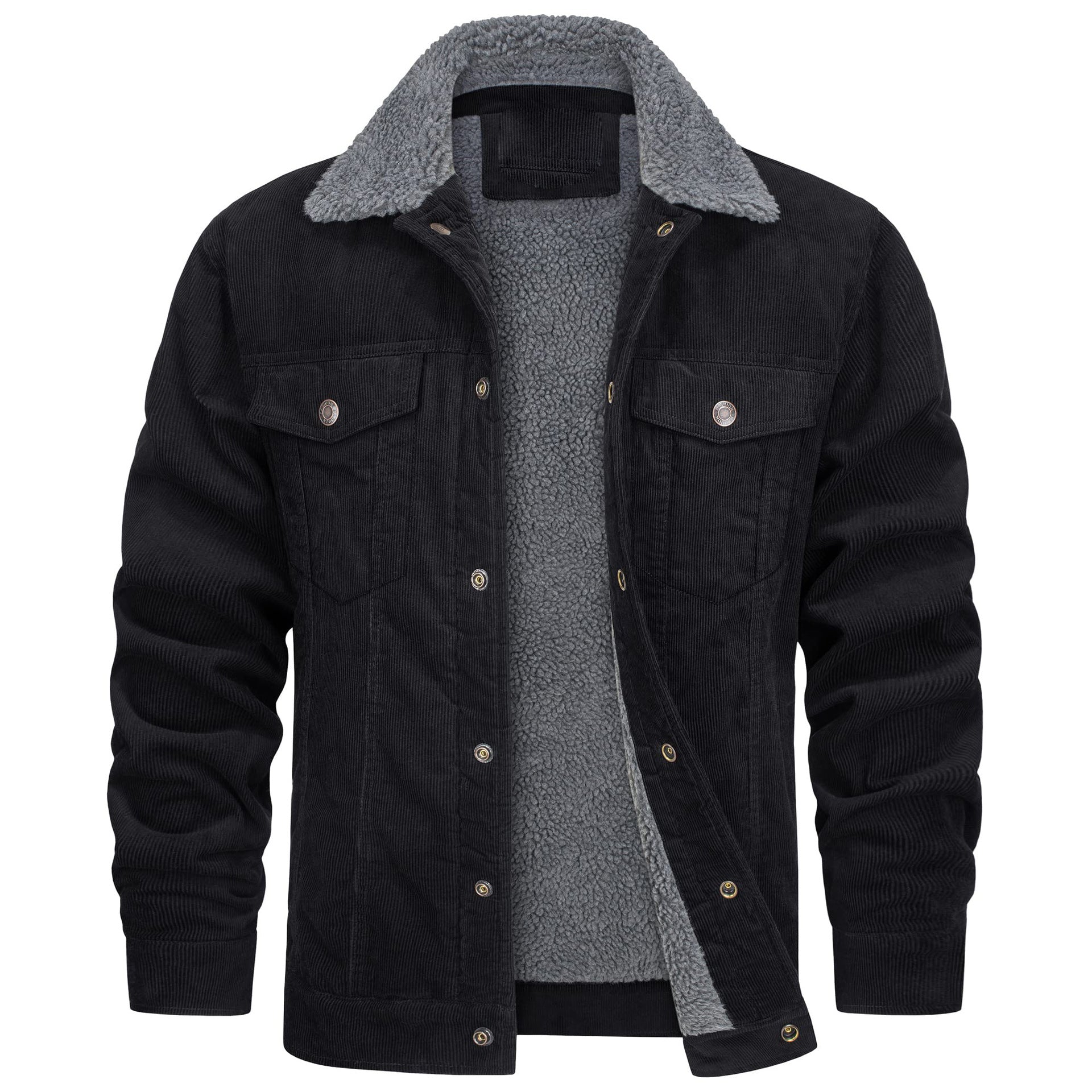 Casual Winter Long Sleeves Velvet Jacket Coats for Men-Coats & Jackets-Black-2-S-Free Shipping at meselling99