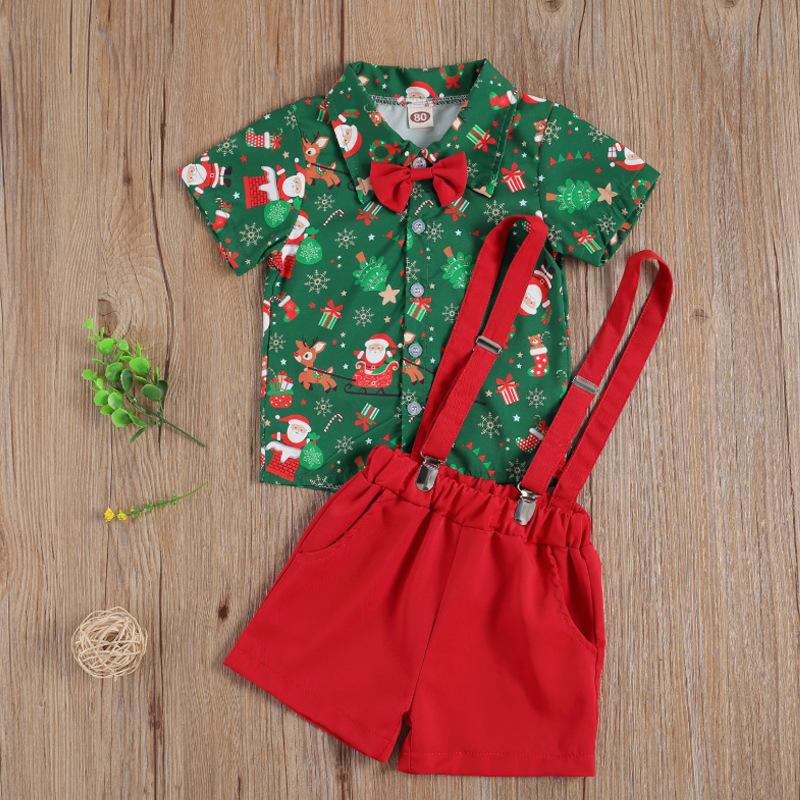 Foraml Merry Christmas Bowknot Boys Shirts and Pants-Suits-Free Shipping at meselling99