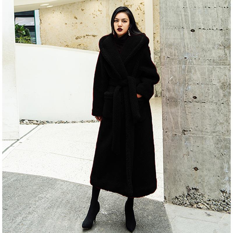 Luxury Women Fashion Long Fur Overcoat for Winter-Outerwear-Black-S-Free Shipping at meselling99