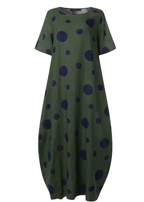 Short Sleeves Bohemian Loose Long Dress-Maxi Dresses-Free Shipping at meselling99