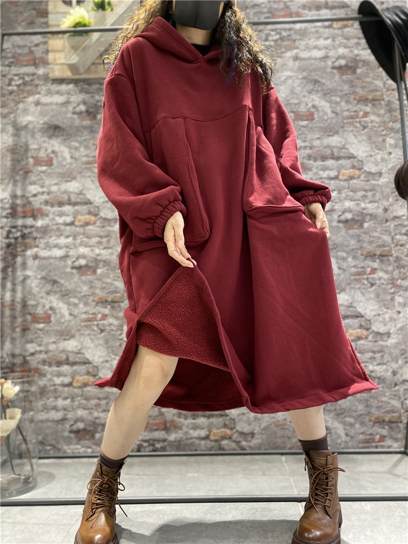 Winter Velvet Plus Sizes Women Cozy Long Dresses-Dresses-Red-One Size-Free Shipping at meselling99