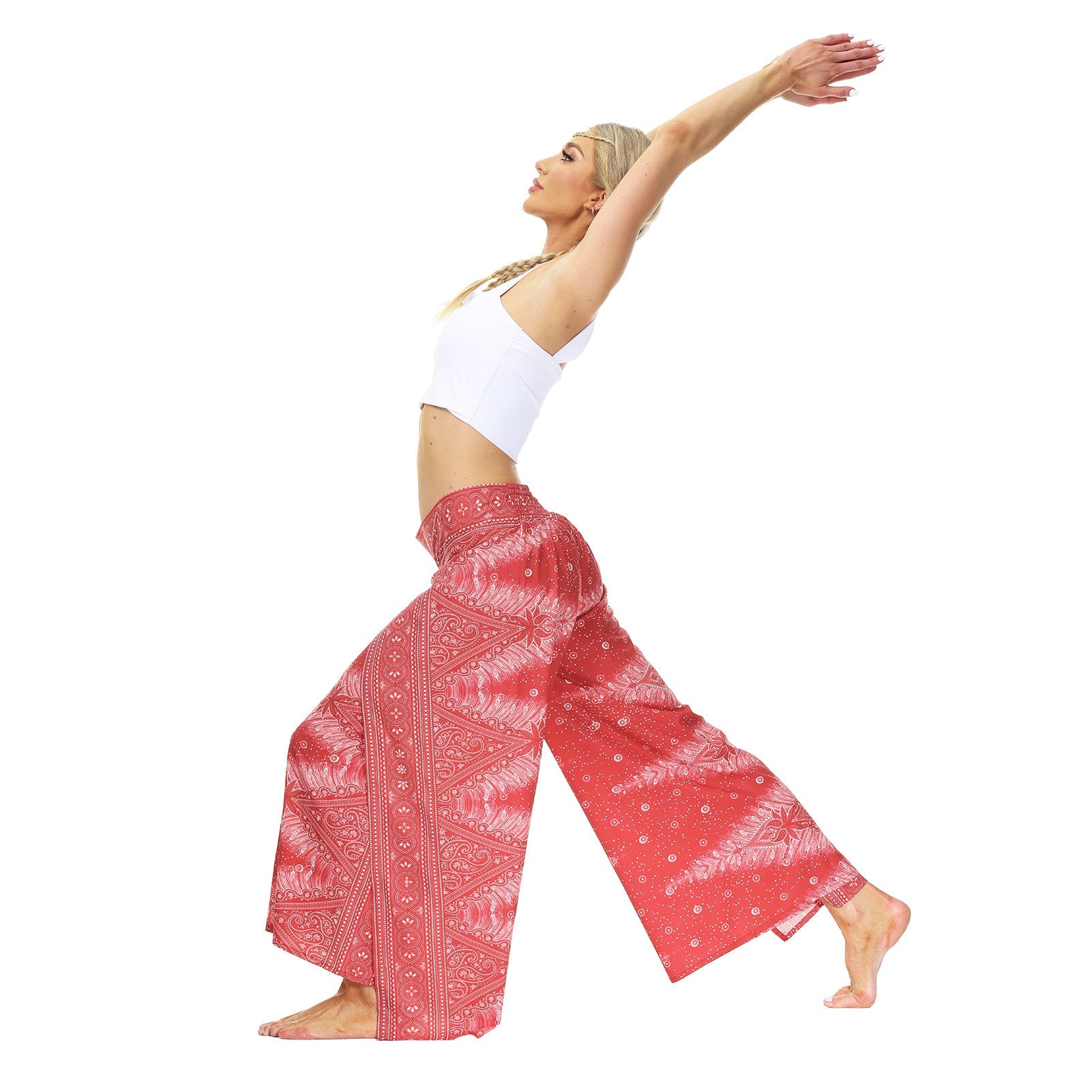 Casual Floral Print Women Yoga Loose Pants-Pants-Free Shipping at meselling99