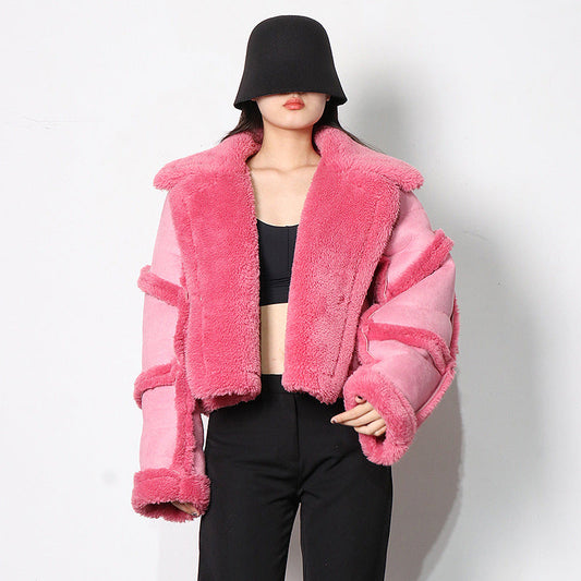 Luxury Designed Shepra Short Jackets Coats for Women-Coats & Jackets-Pink-One Size-Free Shipping at meselling99