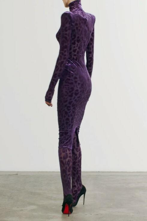 Vintage Leopard Purple Elastic Sexy Party Dresses-Dresses-Free Shipping at meselling99