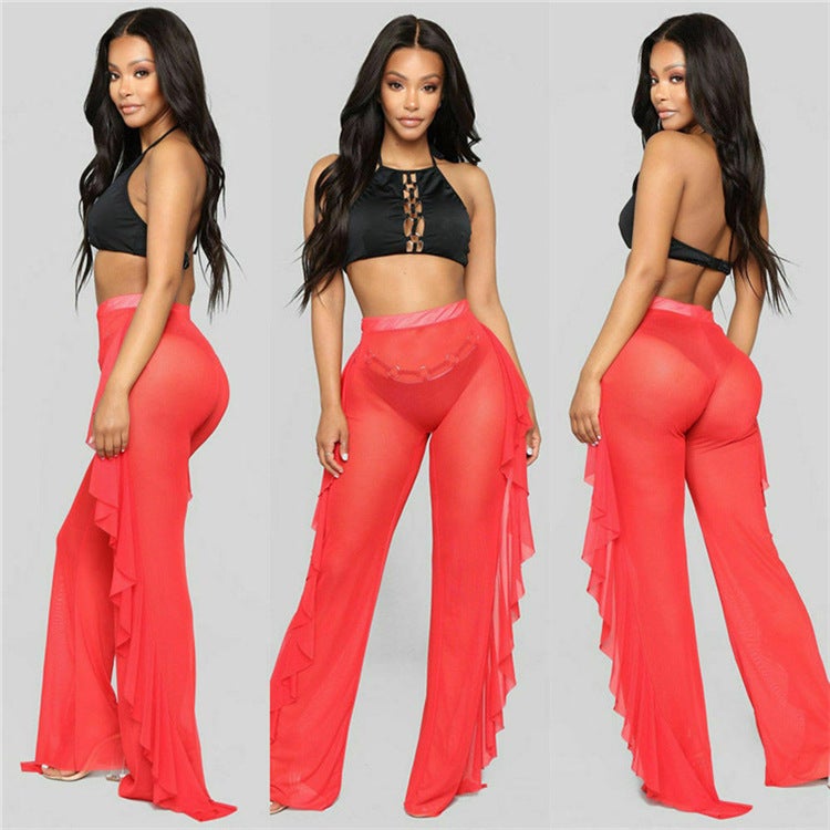 Sexy See Throught Summer Beach Holiday Pants-Swimwear-Red-S-Free Shipping at meselling99