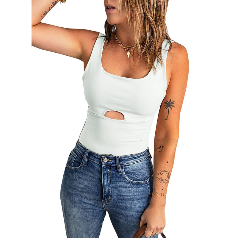 Sexy Sleeveless Women Sheath Crop Tops-Shirts & Tops-White-S-Free Shipping at meselling99