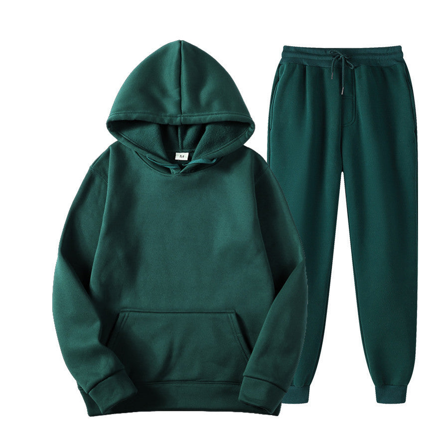 Casual Pullover Hoodies and Sports Pants Sets for Women and Men-Suits-Green-S-Free Shipping at meselling99