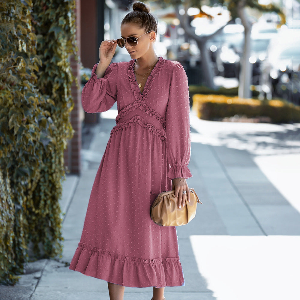 Fashion Women Long Sleeves Dresses for Women-Dresses-Light Pink-S-Free Shipping at meselling99