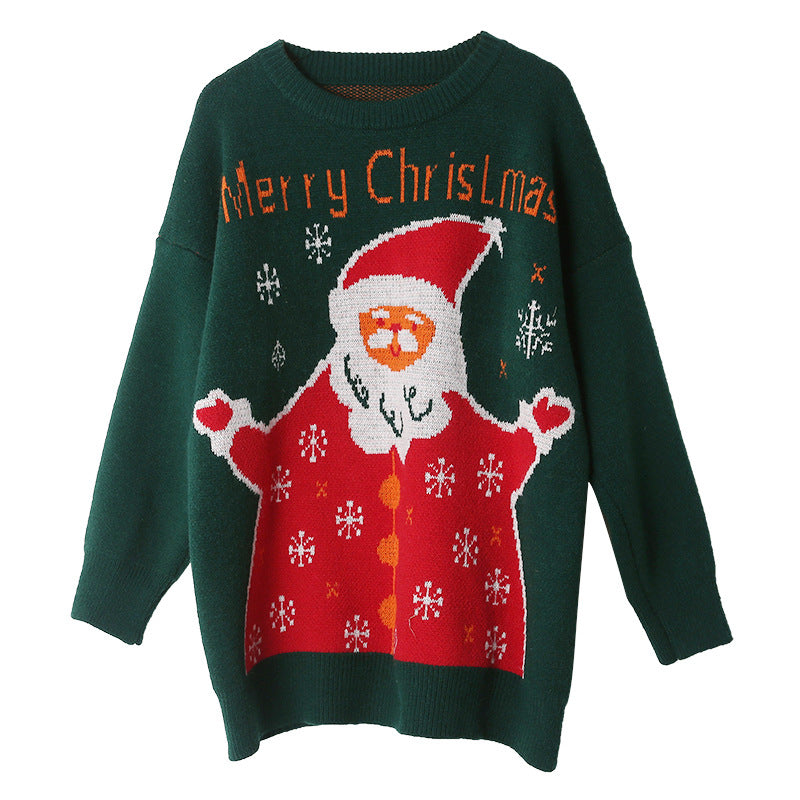 Christmas Causal Round Neck His-and-hers Knitted Sweaters-Shirts & Tops-Green-One Size-Free Shipping at meselling99