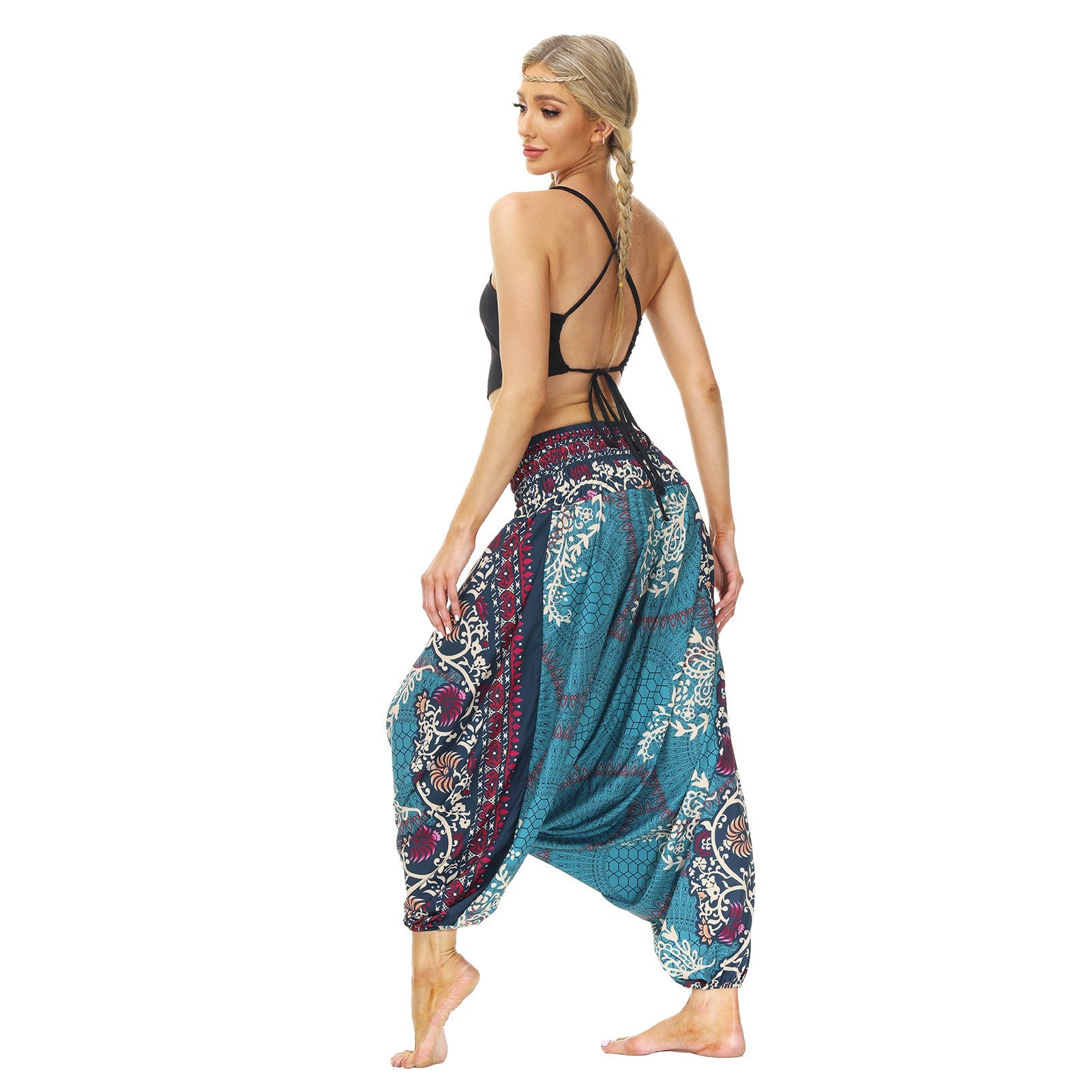 Bohemian Floral Print Casual Yoga Dancing Pants-Pants-Free Shipping at meselling99