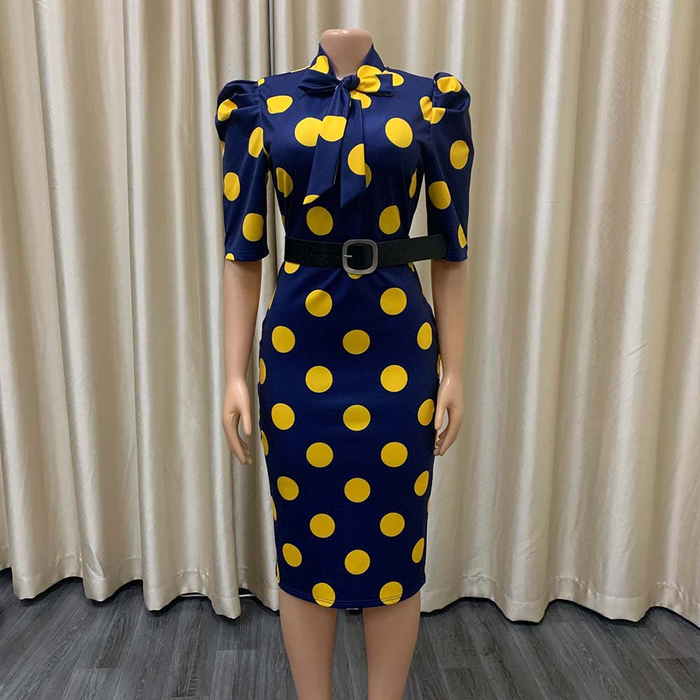 Sexy Bow Dot Office Lady Sheath Dresses-Dresses-Free Shipping at meselling99