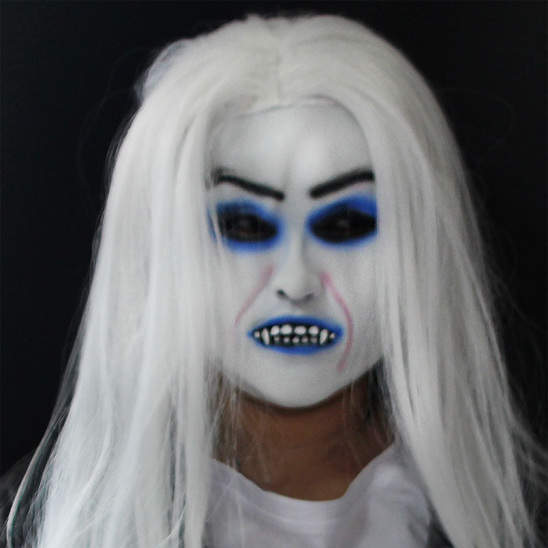 Halloween Horrible Room Escape Wigs&Mask Murder-For Halloween-White Mask-One Size-Free Shipping at meselling99