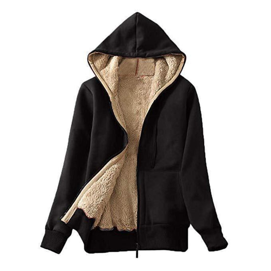 Plus Sizes Winter Women Hoodies Zipper Overcoat-Shirts & Tops-Free Shipping at meselling99