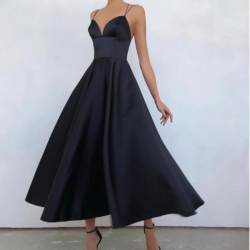 Simple Classy High Waist Summer Dress-Maxi Dresses-Black-S-Free Shipping at meselling99
