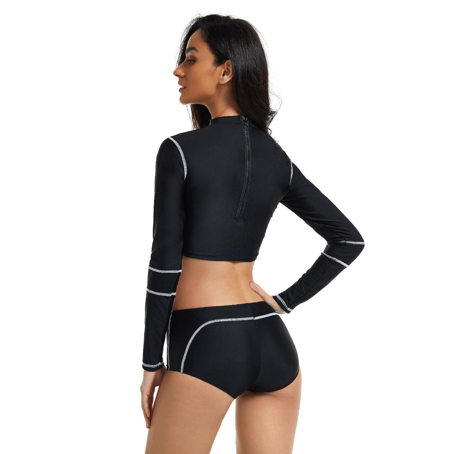 Sexy Women Long Sleeves Surfing Suits-Swimwear-Free Shipping at meselling99