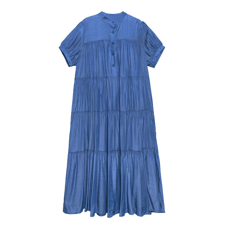 Summer Plus Sizes Women Long Cozy Dresses-Dresses-Blue-One Size-Free Shipping at meselling99