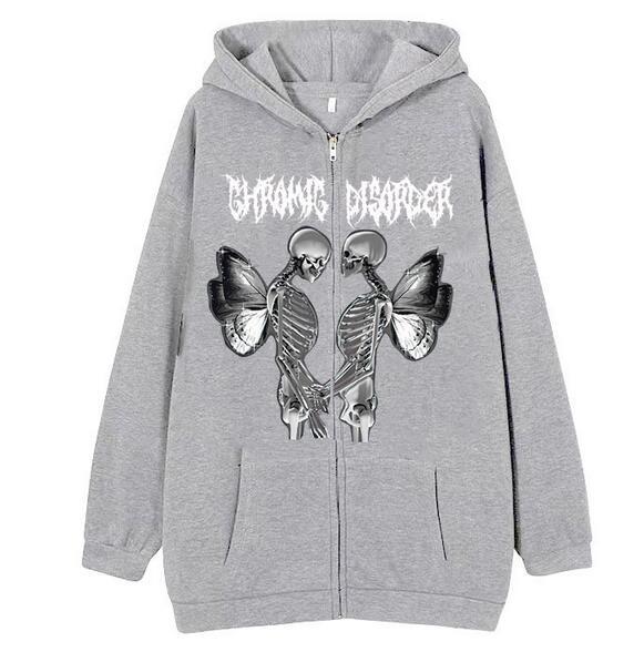 Street Design Hoodies for Women-Outerwear-Gray-S-Free Shipping at meselling99