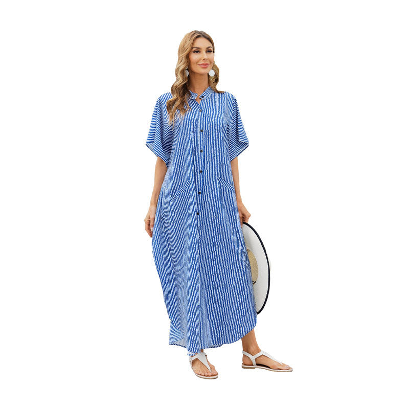 Women Summer Beach Loose Holiday Dresses-Maxi Dresses-9-One Size-Free Shipping at meselling99