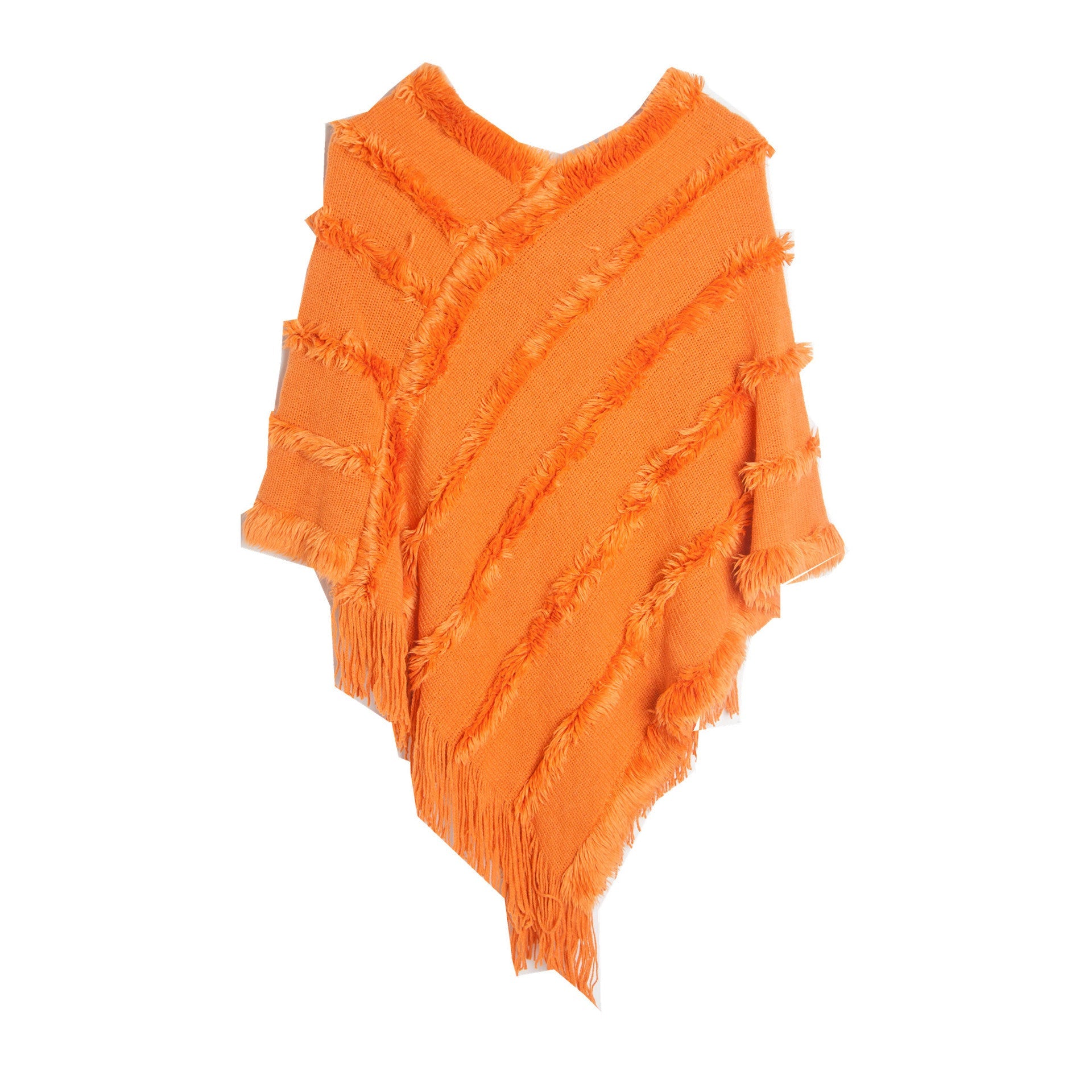 Fashion Knitting Women Capes-Shawls-Orange-80-100cm-Free Shipping at meselling99