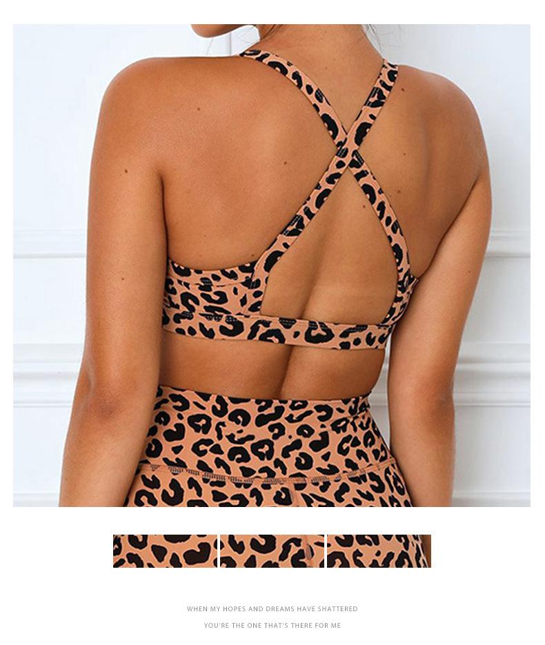 Fashion Leopard Print Backless Yoga Suits-Yoga & Pilates Blocks-Free Shipping at meselling99