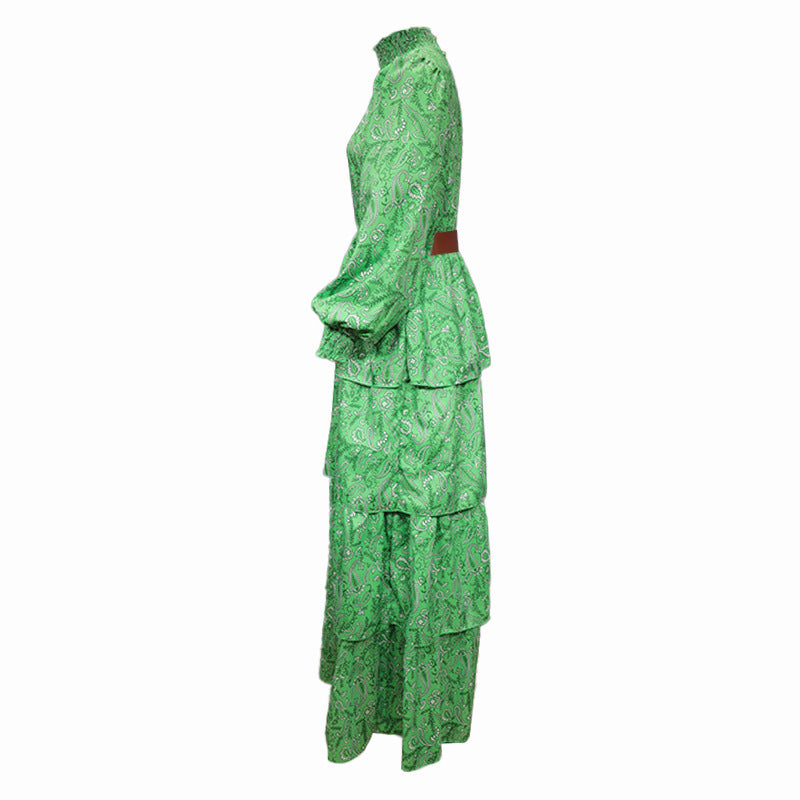 Elegant High Neck Ruffled Women Long Dresses-Dresses-Free Shipping at meselling99