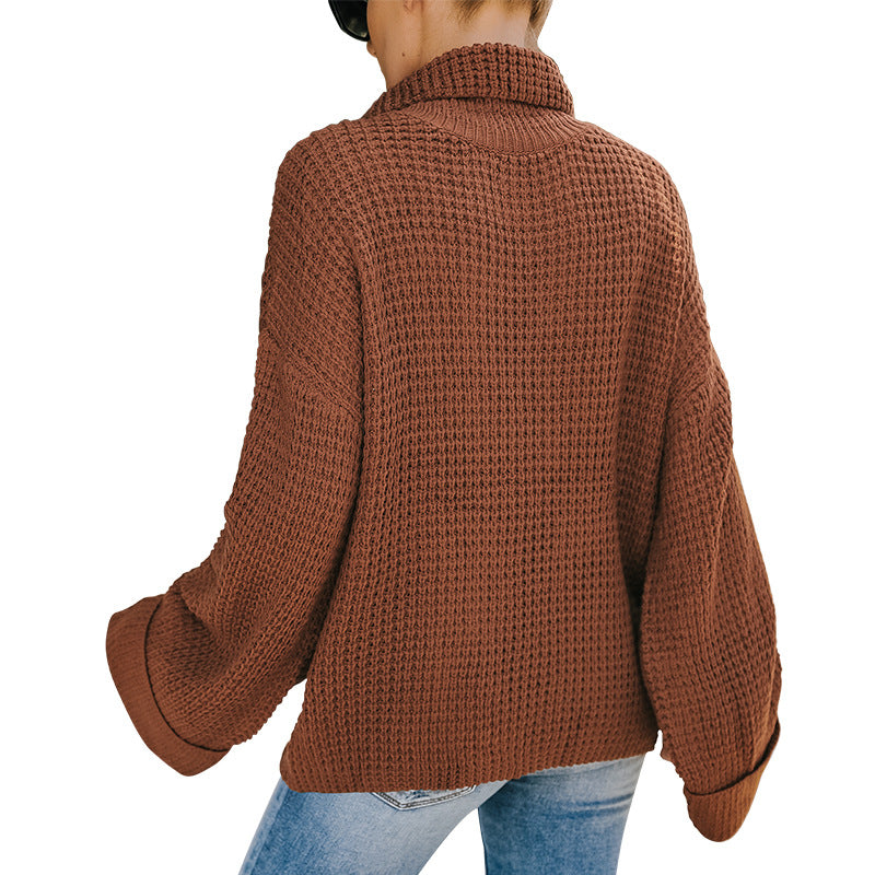Women High Neck Knitting Fall Sweaters-Sweaters-Free Shipping at meselling99