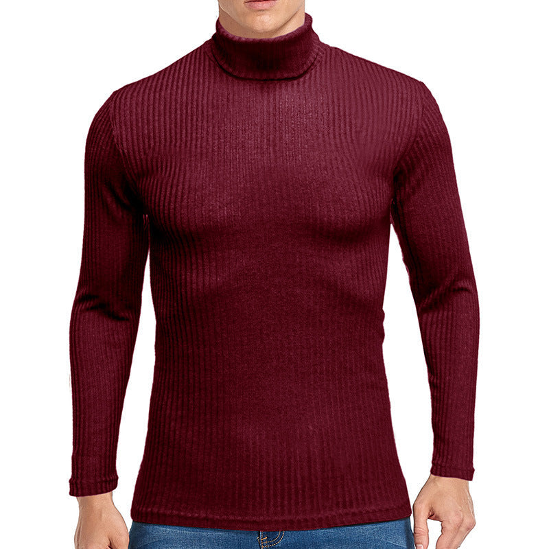 Fall Turtleneck Long Sleeves Knitted Sweaters-Shirts & Tops-Wine Red-S-Free Shipping at meselling99