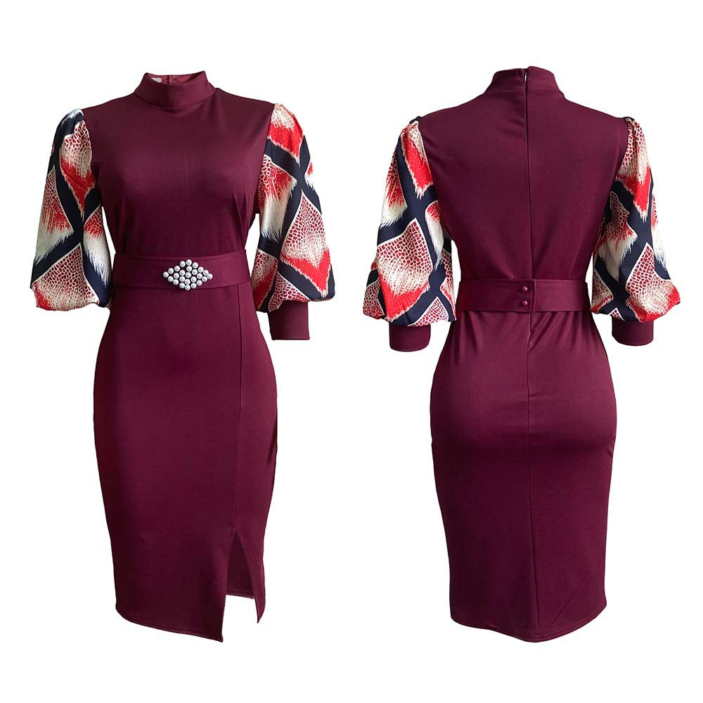Elegant Summer Office Lady Dresses-Dresses-Wine Red-S-Free Shipping at meselling99