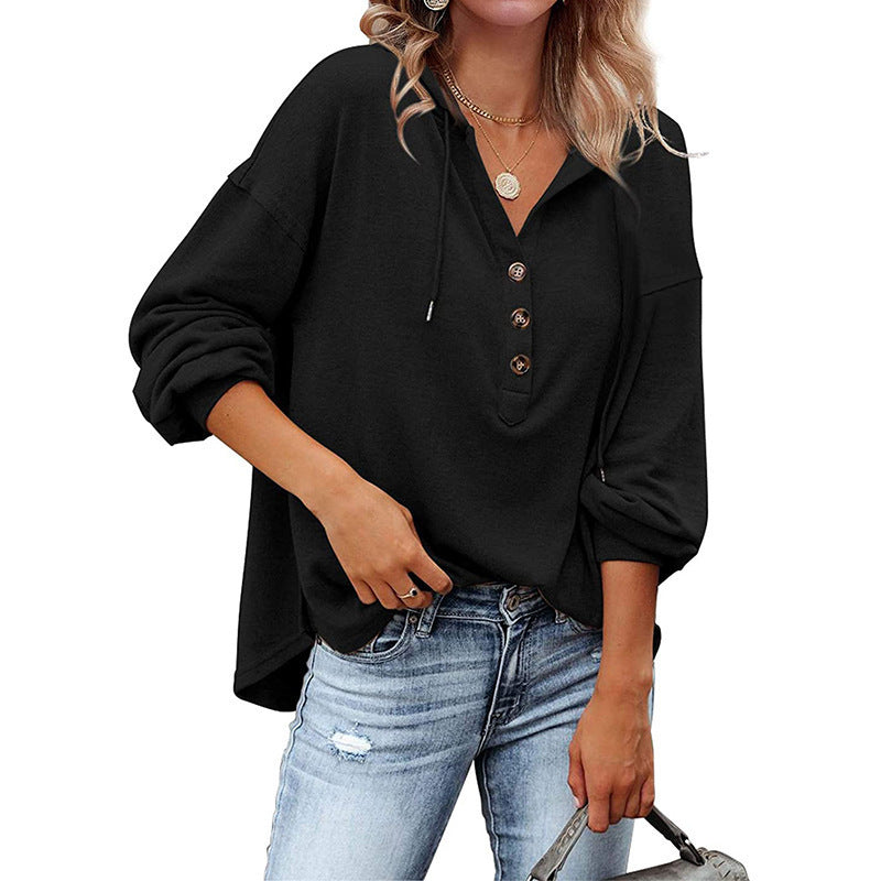 Casual Long Sleeves Hoodies Shirts for Women-Shirts & Tops-Black-S-Free Shipping at meselling99