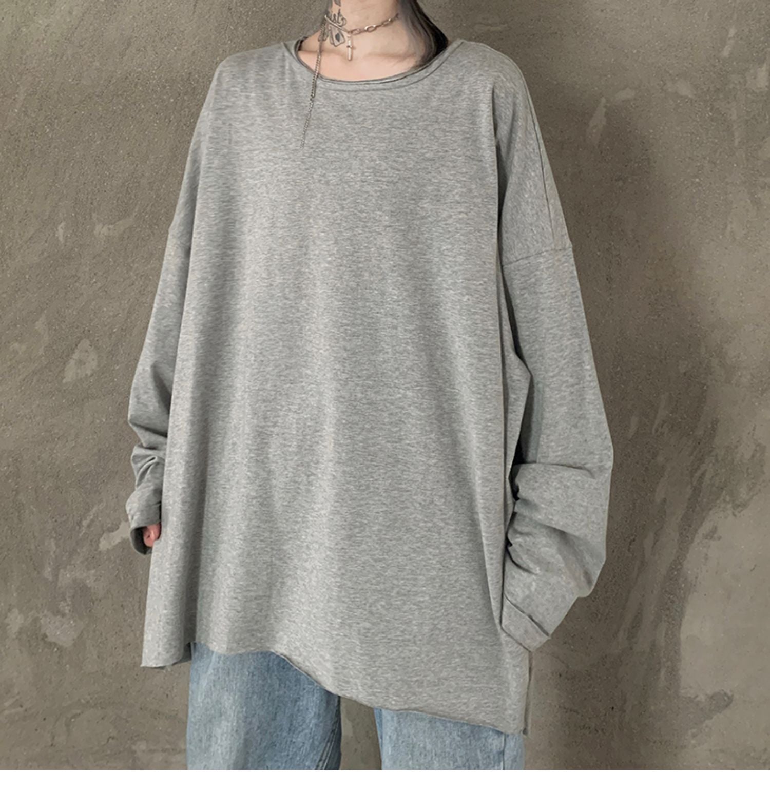 Leisure Loose Black&Gray Sweaters--Free Shipping at meselling99