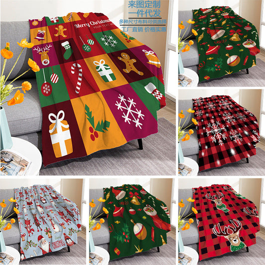Merry Christmas Soft Fleece Throw Blankets-Blankets-Free Shipping at meselling99