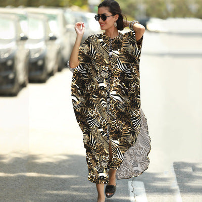 Women Summer Beach Long Dresses-Boho Dresses-Zebra-One Size-Free Shipping at meselling99