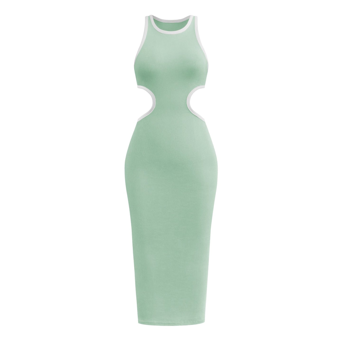 Sexy Backless Knitted Sheath Midi Dresses-Dresses-Green-S-Free Shipping at meselling99