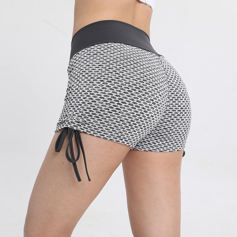 Sexy Drawstring High Waist Sports Shorts for Women-Activewear-Gray-S-Free Shipping at meselling99