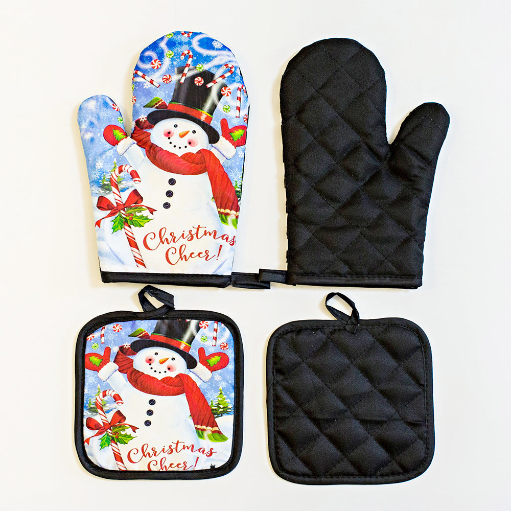 Buy One Get One Christmas Kitchen Oven Gloves--Free Shipping at meselling99