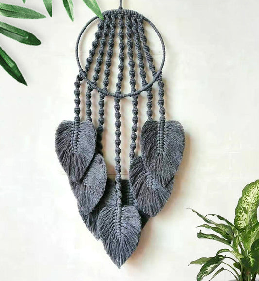 Leaf Weaving Hanging Dreamcatcher for Decoration-Gray-20*63 CM-Free Shipping at meselling99