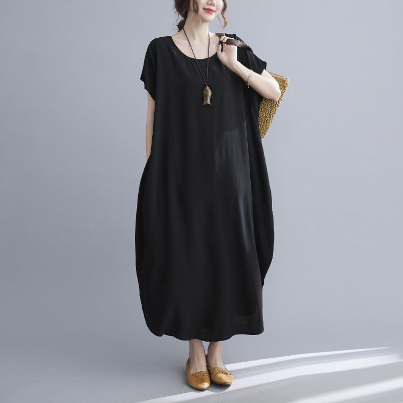 Summer Simple Design Long Cozy Dresses-Dresses-Free Shipping at meselling99