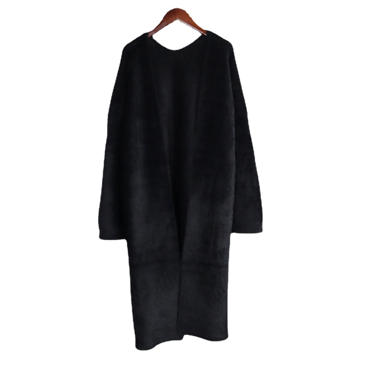 Classy Women Mink Wool Design Long Outerwear-Outerwear-Free Shipping at meselling99
