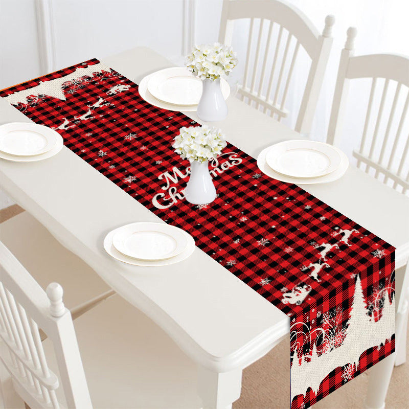 Merry Christmas Linen Table Runner-Table Runners-Style7-Free Shipping at meselling99