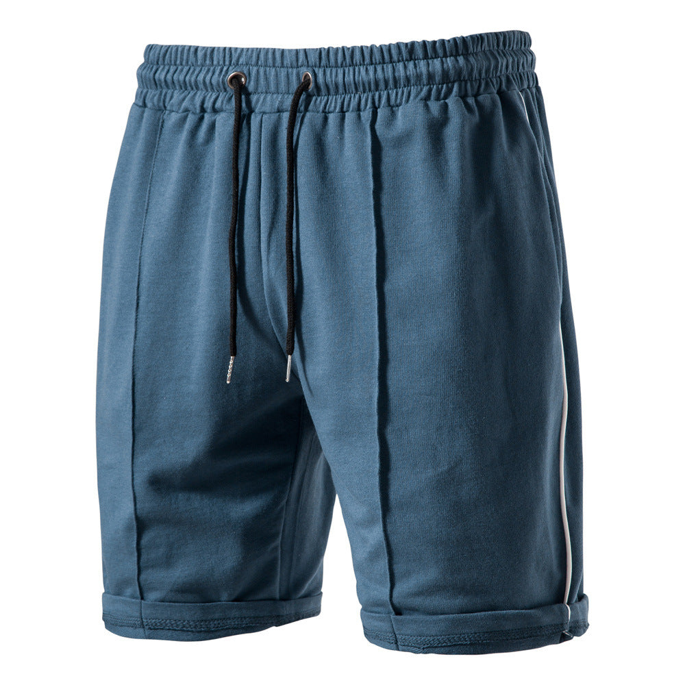 Casual Cotton Summer Elastic Waist Men's Shorts-Pants-Navy Blue-S-Free Shipping at meselling99