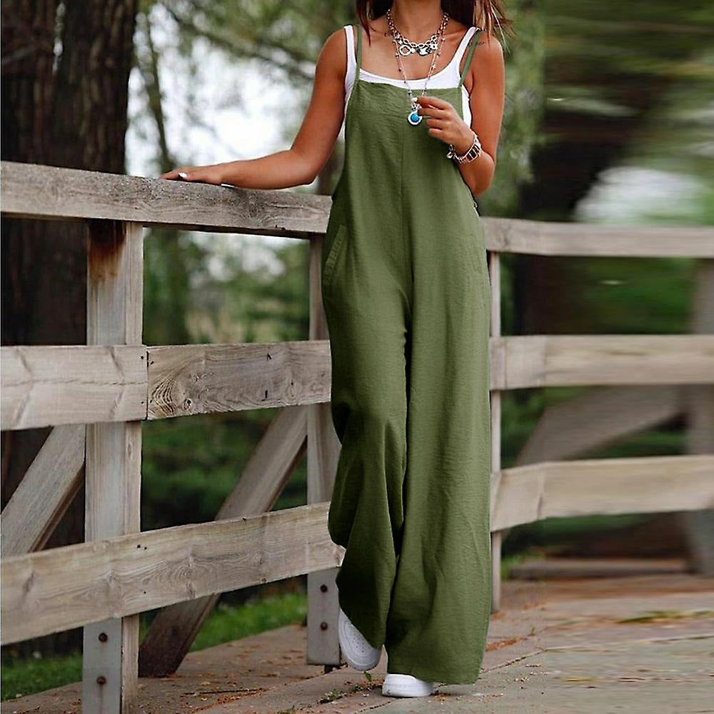 Casual Summer Jumpsuits with Pocket-Jumpsuits & Rompers-Army Green-S-Free Shipping at meselling99